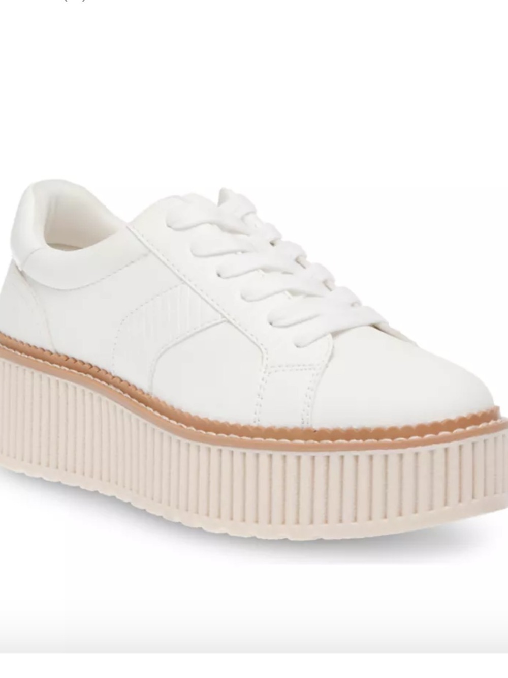 DV Dolce Vita Bubbles Platform Lace Up Sneakers in White Faux Leather size 7.5